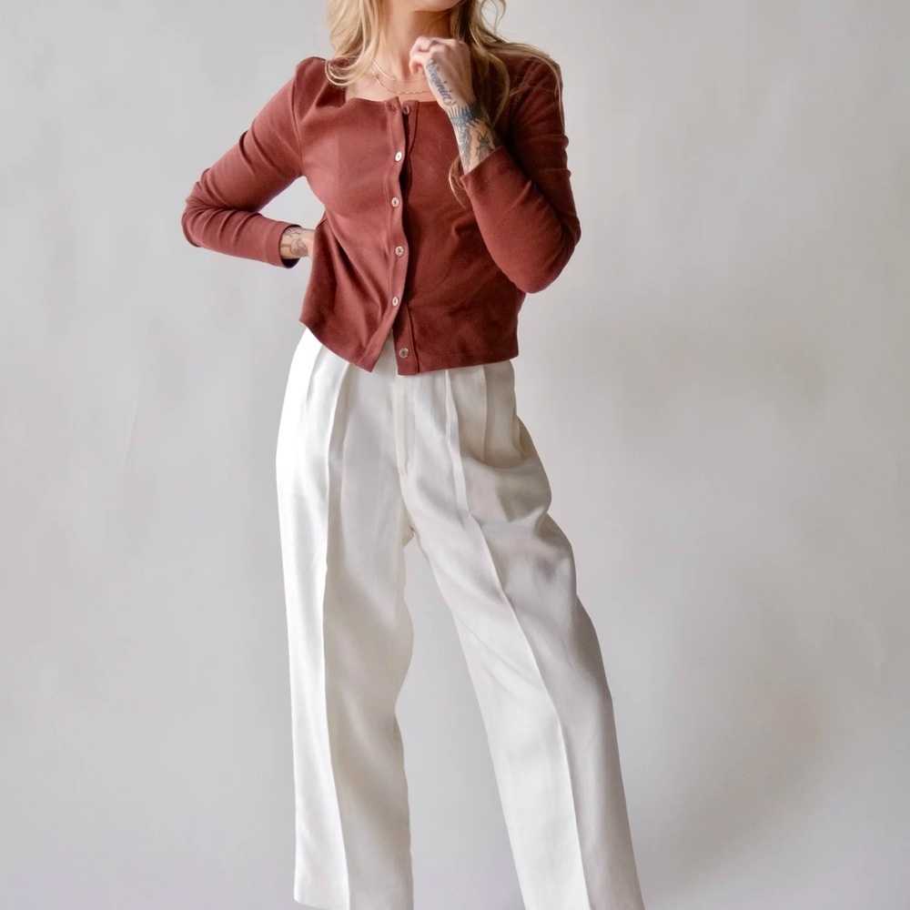 LA Relaxed Mocha Rib Cardigan XL